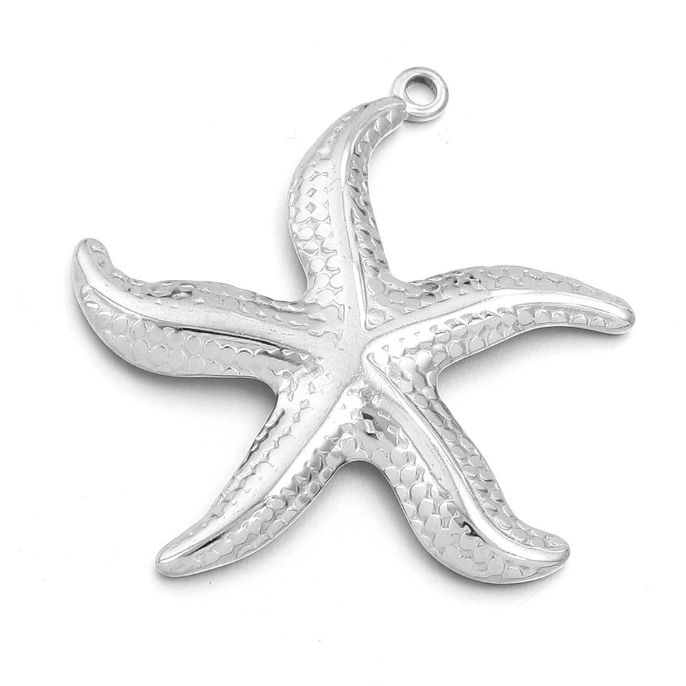 4pcs/lot Stainless Steel Marine Animal Pendant Starfish Conch Fishbone Shape Charms For DIY Necklace Earring Jewelry Accessories