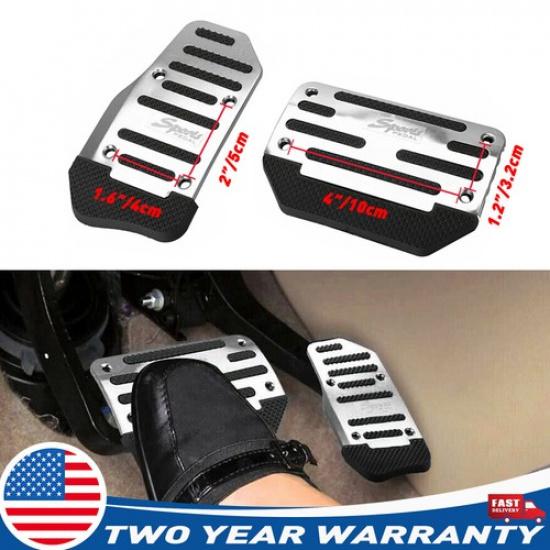 Silver Universal Car Pedal Brake Non-Slip Brake Cover Accelerator Pad Brake Foot