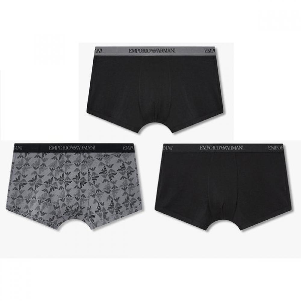 Emporio Armani Men S Logo Banded Cotton   Patterned drawerS Set 3pc 0815312332 0815312333 0815312334 S(95)