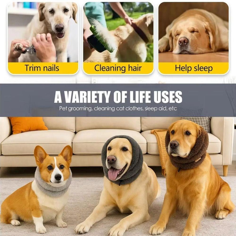 Warm Dog Headgear Adjustable Prevent Fright Pet Neck Gaiter Anxiety Relief Noise-proof Puppy Scarf for Small Medium Large Dogs