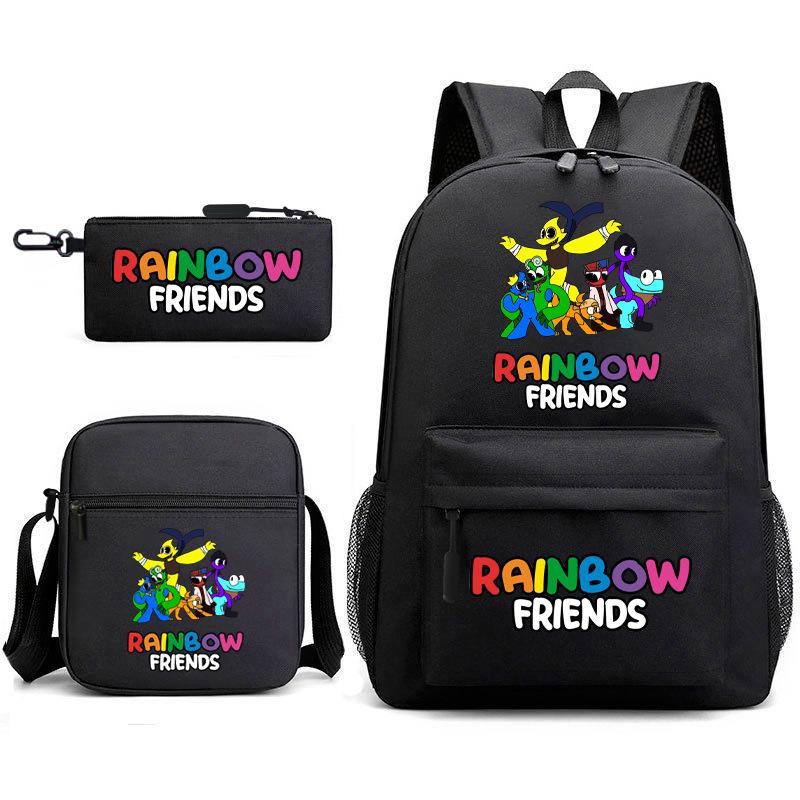 Rainbow Friends Surrounding Backpack Elementary School Student Starry Sky School Bag Three-piece Set