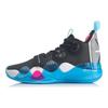 Li Ning Leather Slip Resistant Abrasion Resistant Mid top Basketball Shoes Men's Black ABAP113-2