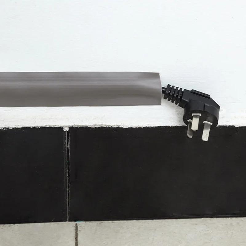 

1pc Cable Cover Protector PVC Self-Adhesive Wire Protection Strip Wear Resistant Prevent Trip Wall Floor Wire Organizer 1mx3.8cm серый