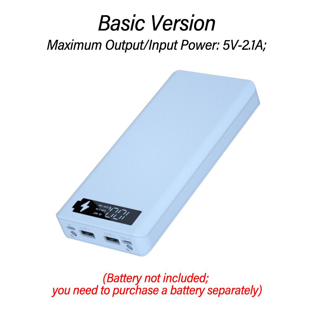 8 Cell 18650 Detachable Solder-Free DIY Power Bank Kit Mobile Power Supply Housing QC PD Fast Charging Support Without Battery