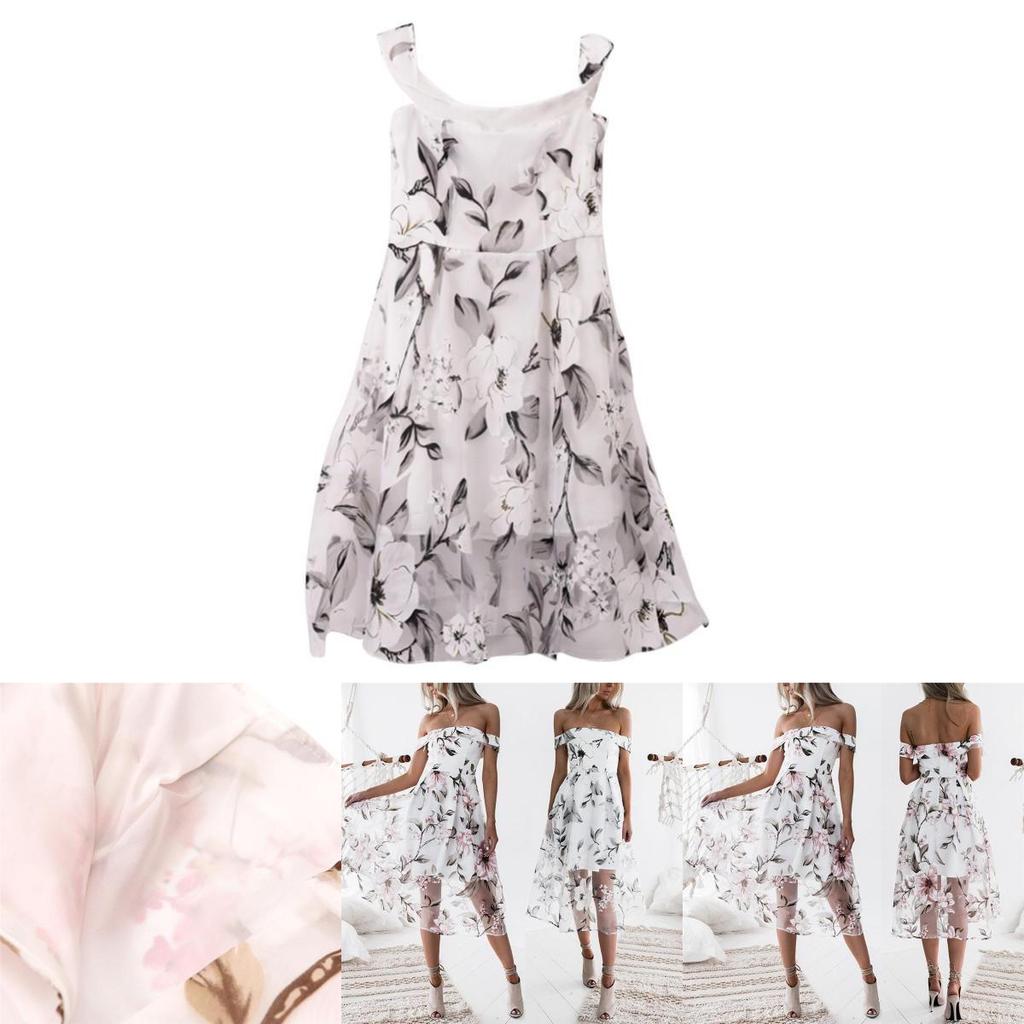 Elegant Women Clothing Vintage Organza Dress Long Off-shoulder Strapless Party Wear