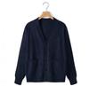 Japanese Style V-Neck Long Sleeve Knit Cardigan - Solid Color Academy Uniform