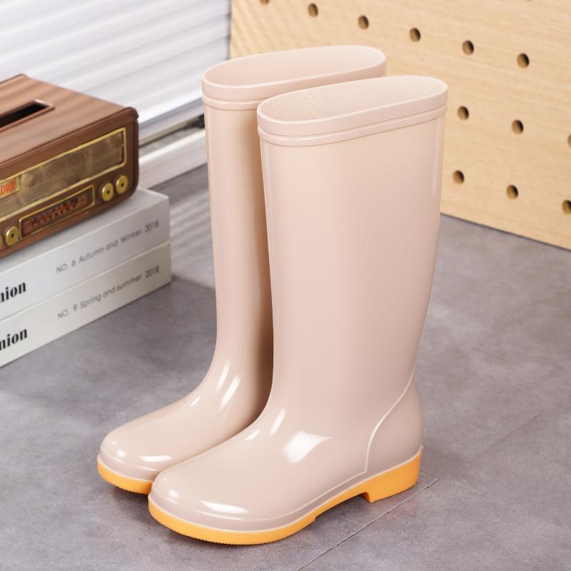 Women's high rain boots labor boots lightweight PVC non-slip mesh yarn inner women's rain shoes back kitchen cleaning water boots rubber shoes