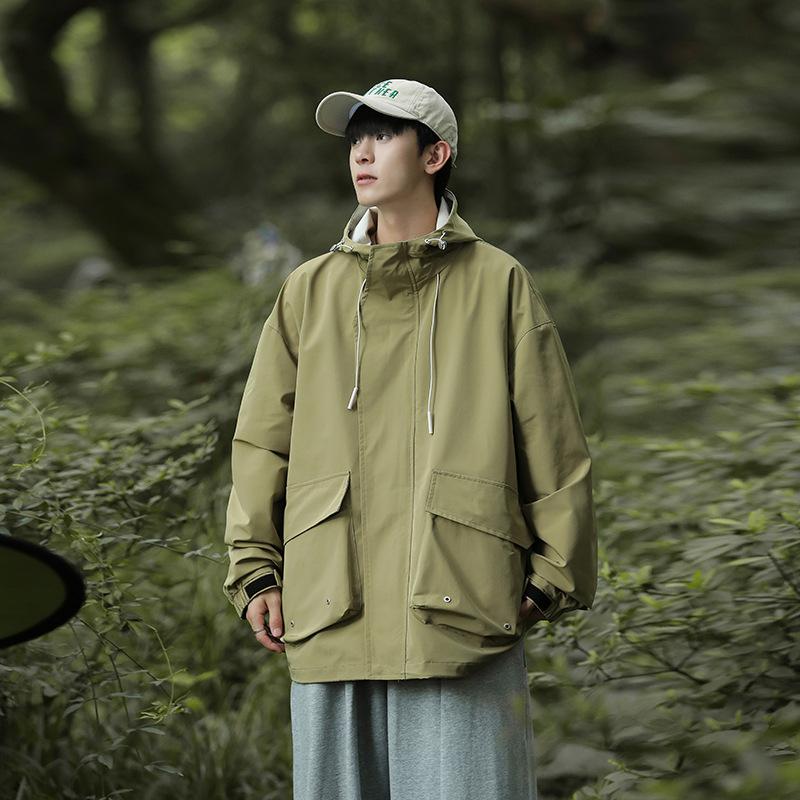 

Весна и осень Новые мужские однотонные куртки с капюшоном в корейском стиле Модные пары Знаменитости из Интернета В том же стиле Стильные и универсальные куртки 3XL