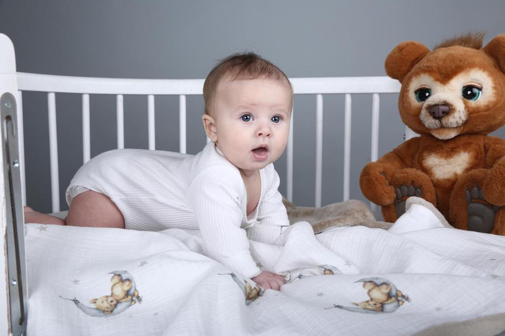 Muslin Baby Blanket with Eco Fur