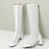 Modische hohe Stiefel für Damen 2026 Frühling Sommer Kniehohe Stiefel Schwarz Weiß Spitze Party Schuhe Damen Stiefel Große Größe 45
