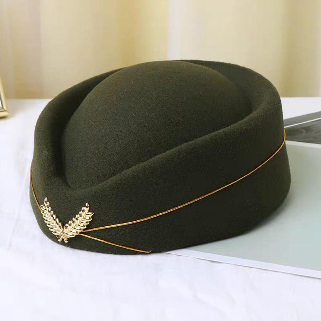 New Retro Beret Stewardess Hat Imitation Wool Autumn and Winter Versatile Painter Hat Hat Female British Socialite