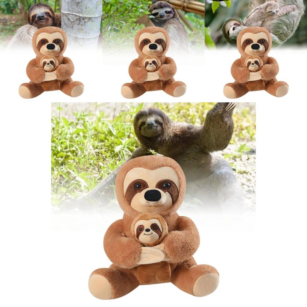 Cute Sloth Plush Toy Mother And Baby Soft Stuffed Animal Doll Kids Gift 20cm And 30cm
