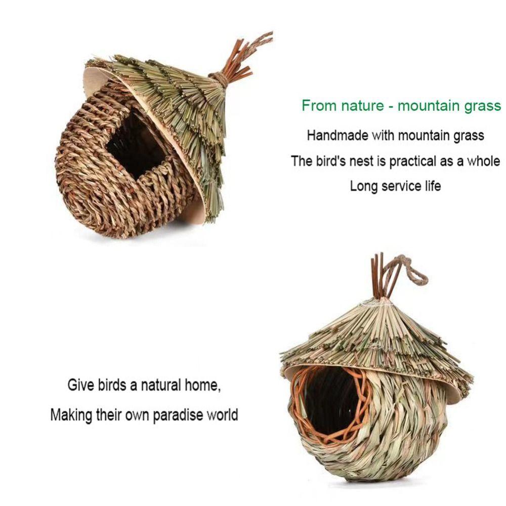 Weaved Birds House Natural Grass Birds Nest Pet Bedroom Hummingbird Cage  Shelter