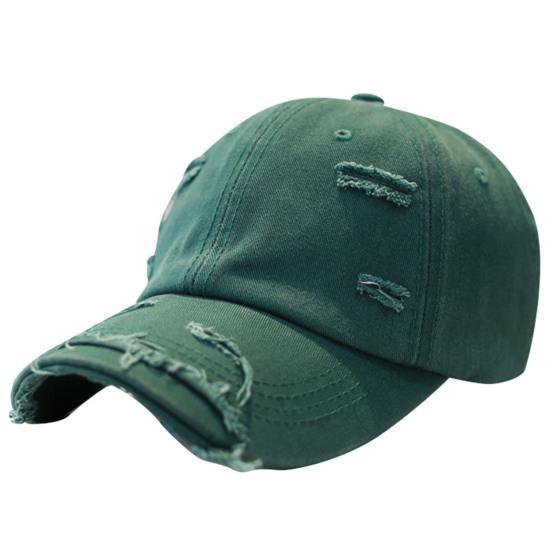 Chapeau de Soleil à Large Bord Réglable Casquette Bucket Style Baseball Usé Troué Unisexe Accessoires de Mode