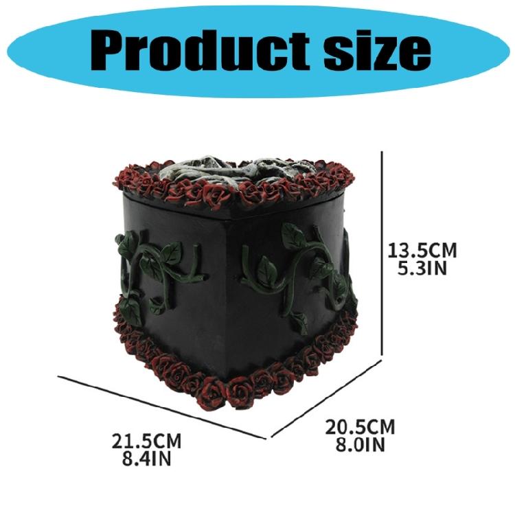 Halloweens Jewelry Organizers Heart Shaped Resin Box Craft Storage for Home Decoration and Accessories