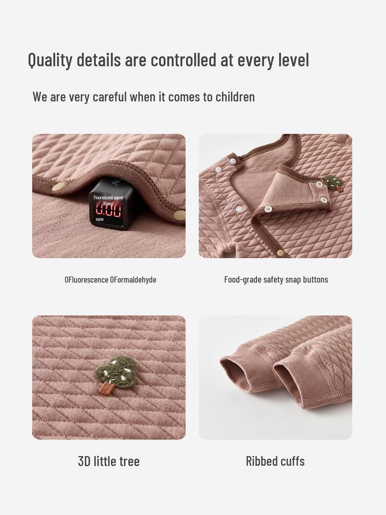 Class A Long-Sleeved Baby Romper for Spring and Autumn - Warm Oblique Placket Infant Jumpsuit