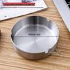 Round Stainless Steel Ashtray - Drop-Proof, Creative Minimalist Design for Home & Hospitality Use