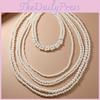 Geometric Pearl Choker Necklace With Rhinestone Embellishments For Party Women