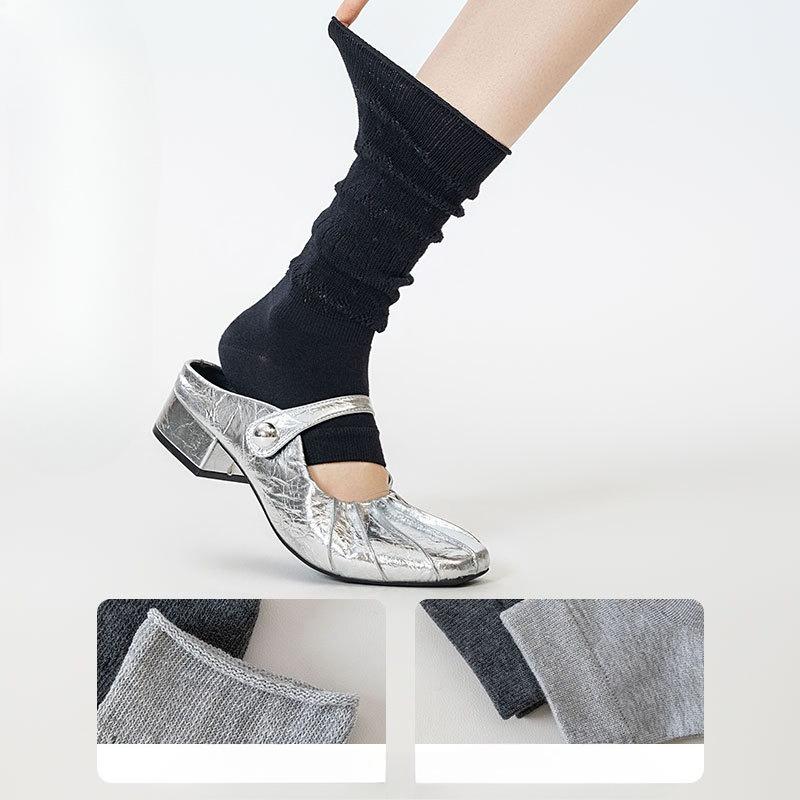 Ballet-style Socks, Women's Half-rest Ankle Socks, Summer Thin Hollowed-out Pile Socks, White Calf Socks, Spring and Autumn Long Socks