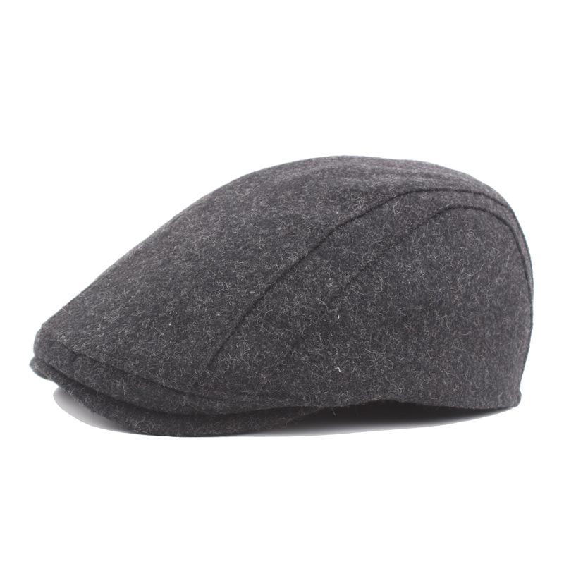 

Мужская теплая шерстяная шапка Ji Bare Wool Beret, женская кепка в британском стиле Adjustable темно-серого