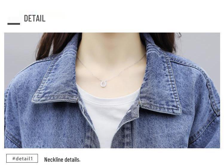 Women's Long Sleeve Loose Fit Short Denim Jacket - Korean Style for Spring/Autumn 2025