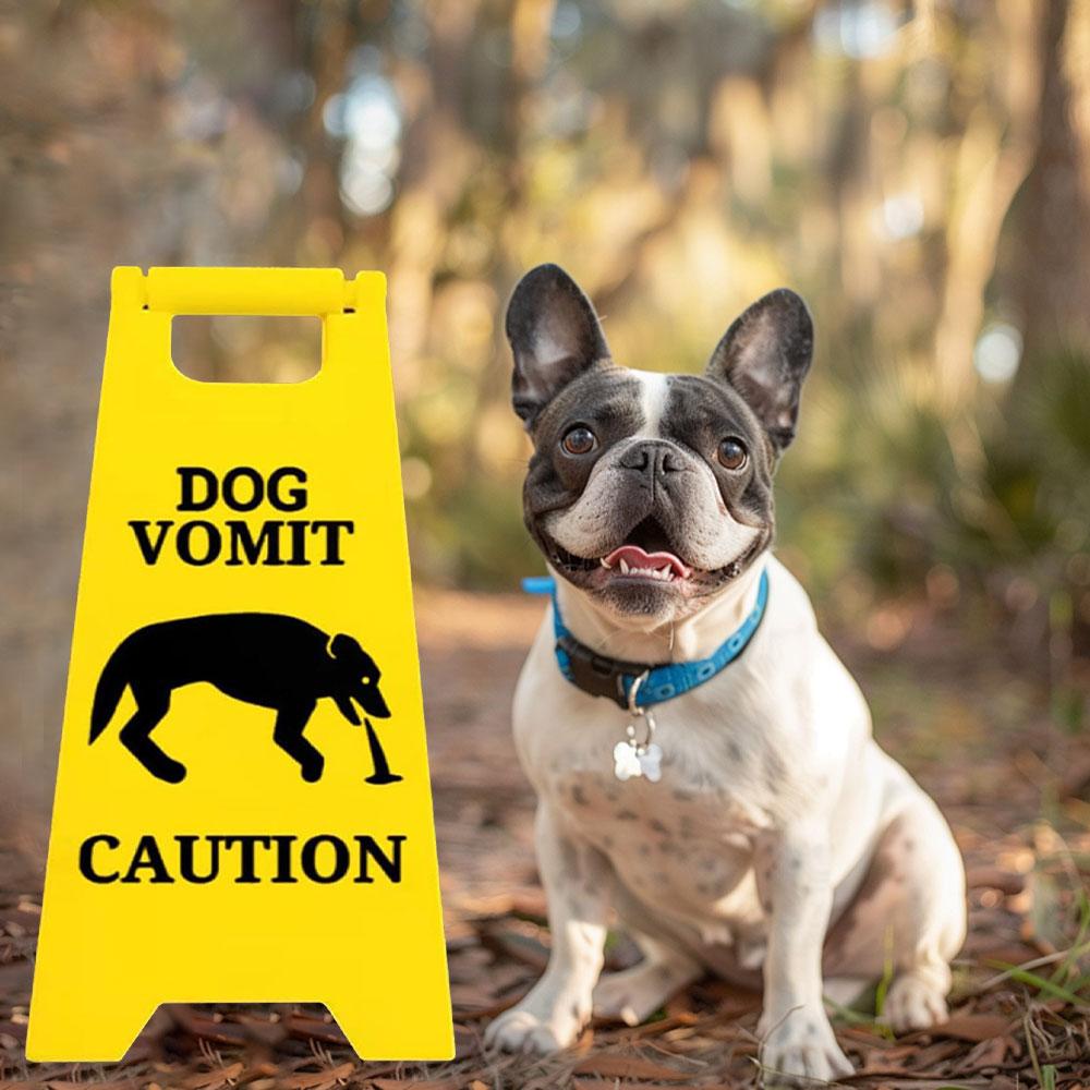 2pcs New Funny Cat Vomit Sign Bright Yellow Gift Dog Vomit Sign Yard Signs