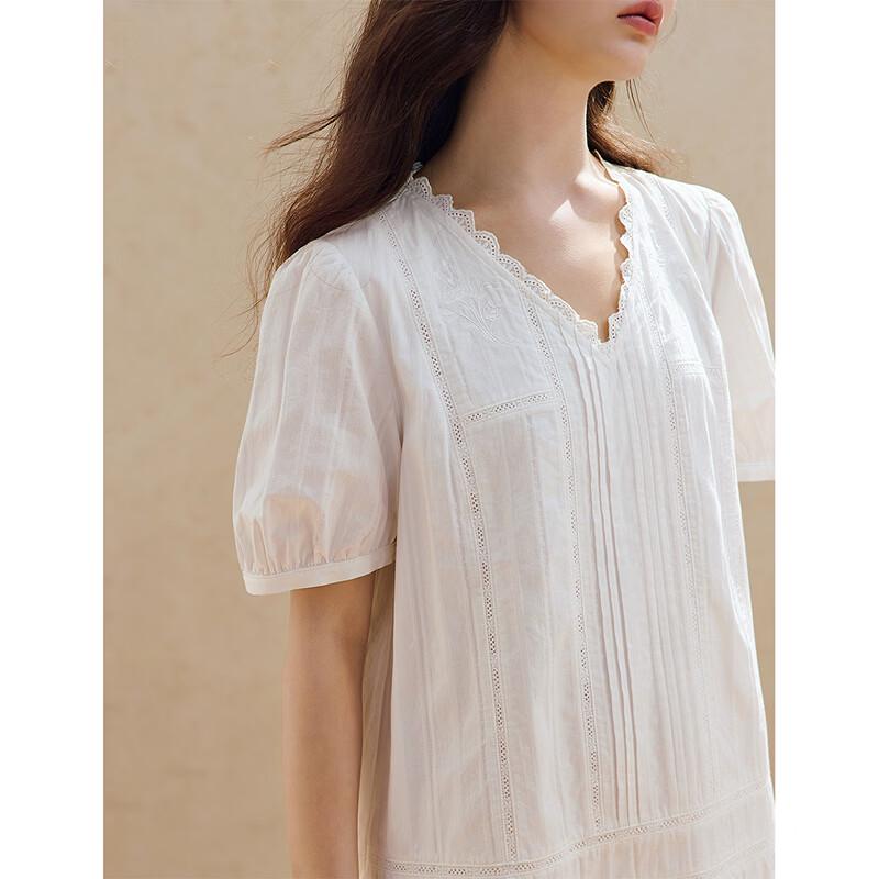 INMAN 100% Cotton French Lace A-Line Dress