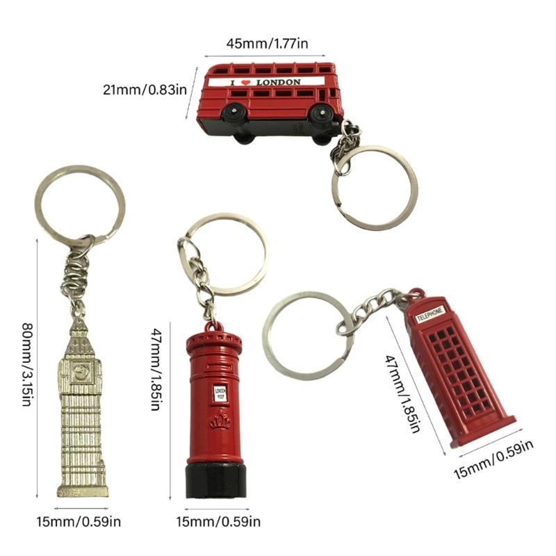 Portachiavi Britannico Portachiavi Metallici Britannici Portachiavi Autobus Portachiavi Cabina Telefonica Portaposta Texture Lega di Zinco