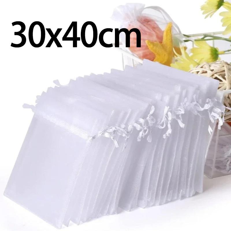 100PCS Organza Bags Random Mesh Organza Jewelry Bags Drawstring, Small Drawstring Favor Pouches Christmas Candy Wedding Birthday