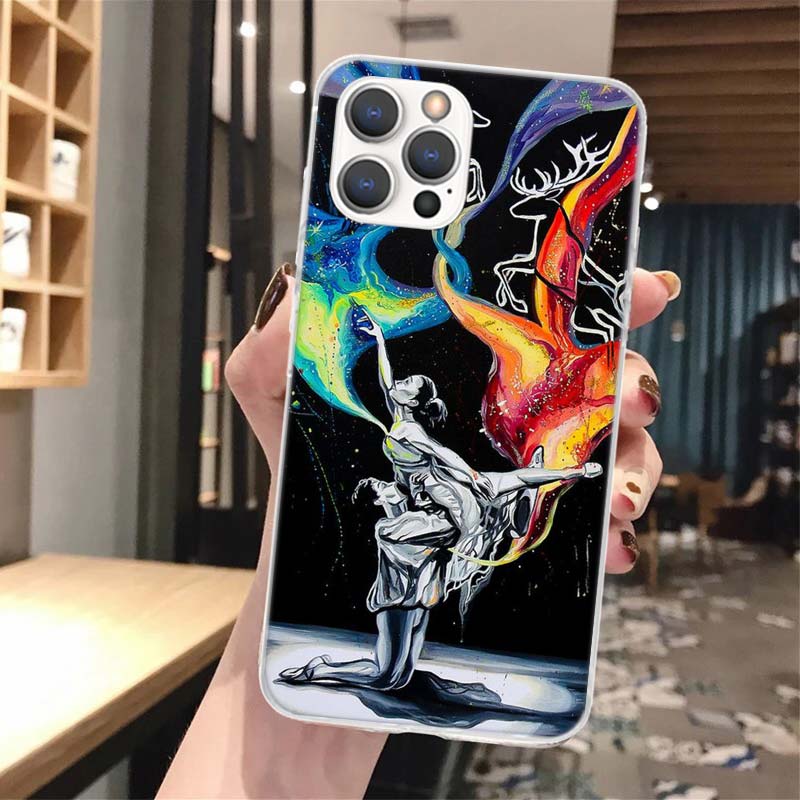 Ballerina Ballett Tanzen Weiche Handyhülle Für iPhone 16 15 14 13 12 11 Pro Max X XR XS 7 Plus 8 + SE 2020 Muster Individuell Angepasste Abdeckung