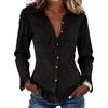 Women's Casual Long Sleeve Color Block Blouse for Everyday Wear