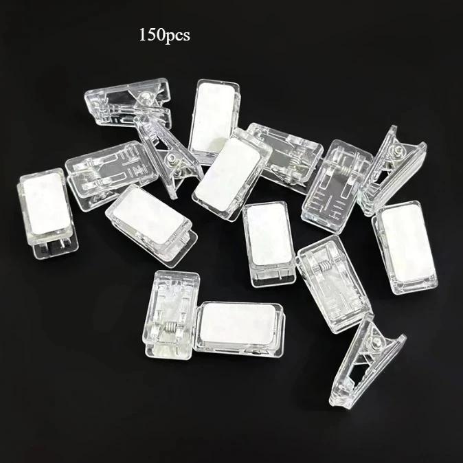

50pcs Heavy Duty Self Adhesive Clips for Wall Tapestry Photo Hanging Storage Portable Spring Loaded Home Office Display