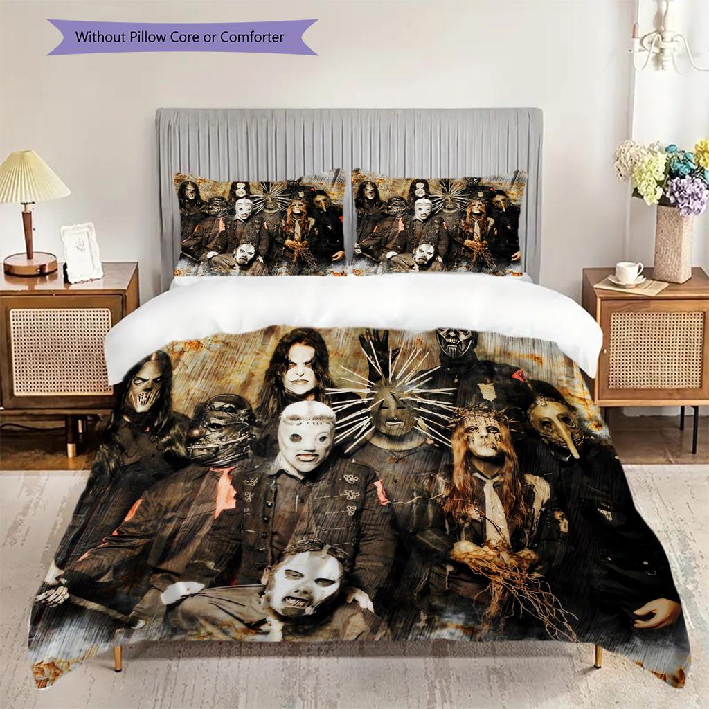 Metal Bands Dark Artistry Bedding (1 * duvet cover + 2 * pillowcase, without core) 2D Flat Bedding set Duvet cover and pillowcase Soft and comfortable