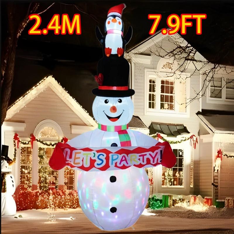 Christmas Inflatable Style Decoration Built-in LED Lights Inflatable Model Outdoor Ornament Xmas Party New Year Garden Decor