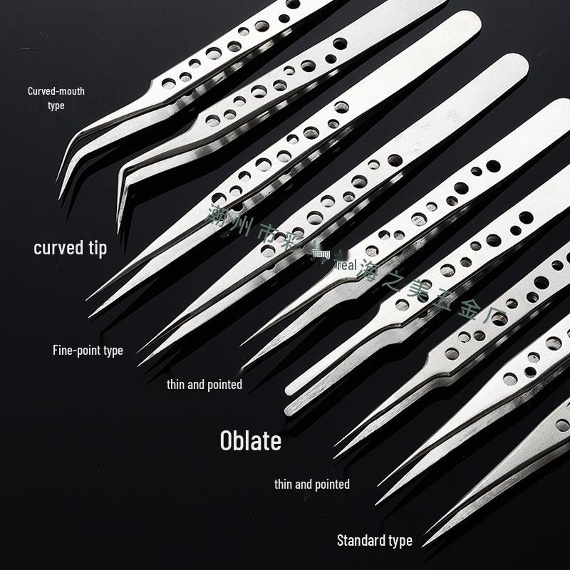 Stainless Steel Precision Tweezers with Curved Scorpion Tip for Eyelash Extension and Nail Art