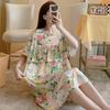 Anti-bumping Nightdress Women's Summer Pastoral Small Floral Thin Skirt New Year's Loose Loungewear Dress