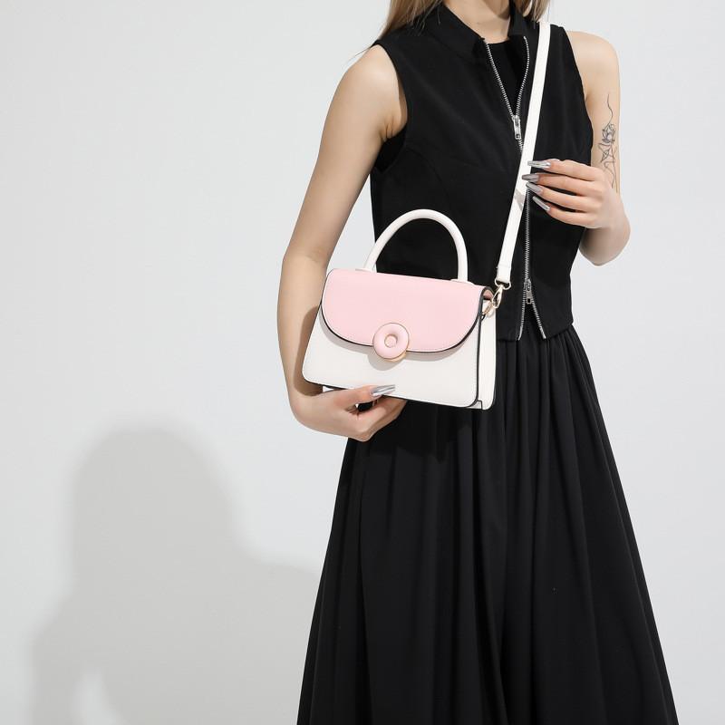 Trendy Street Style Small Square Shoulder Bag For Women 2024 Pure Color Pu Leather