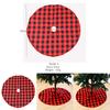 Charming Red And Black Plaid Christmas Tree Skirt 90cm Festive Holiday Decoration