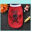 Pet Dog Halloween Skull Printed Cotton Vest Shirt Stylish Puppy Cat Clothes Apparel