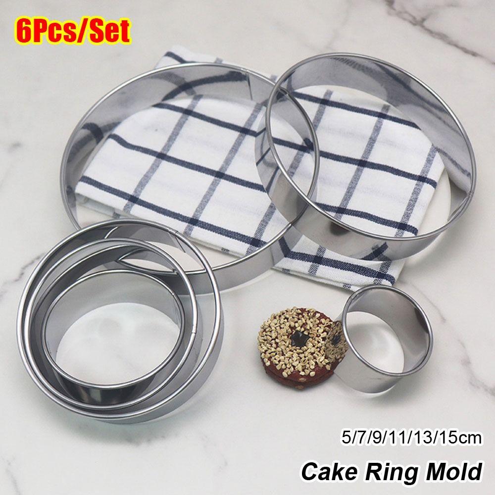 6Pcs/Set DIY Cake Ring Mold Stainless Steel Cookie Mousse Cuttur New Cake Gum Paste Mould