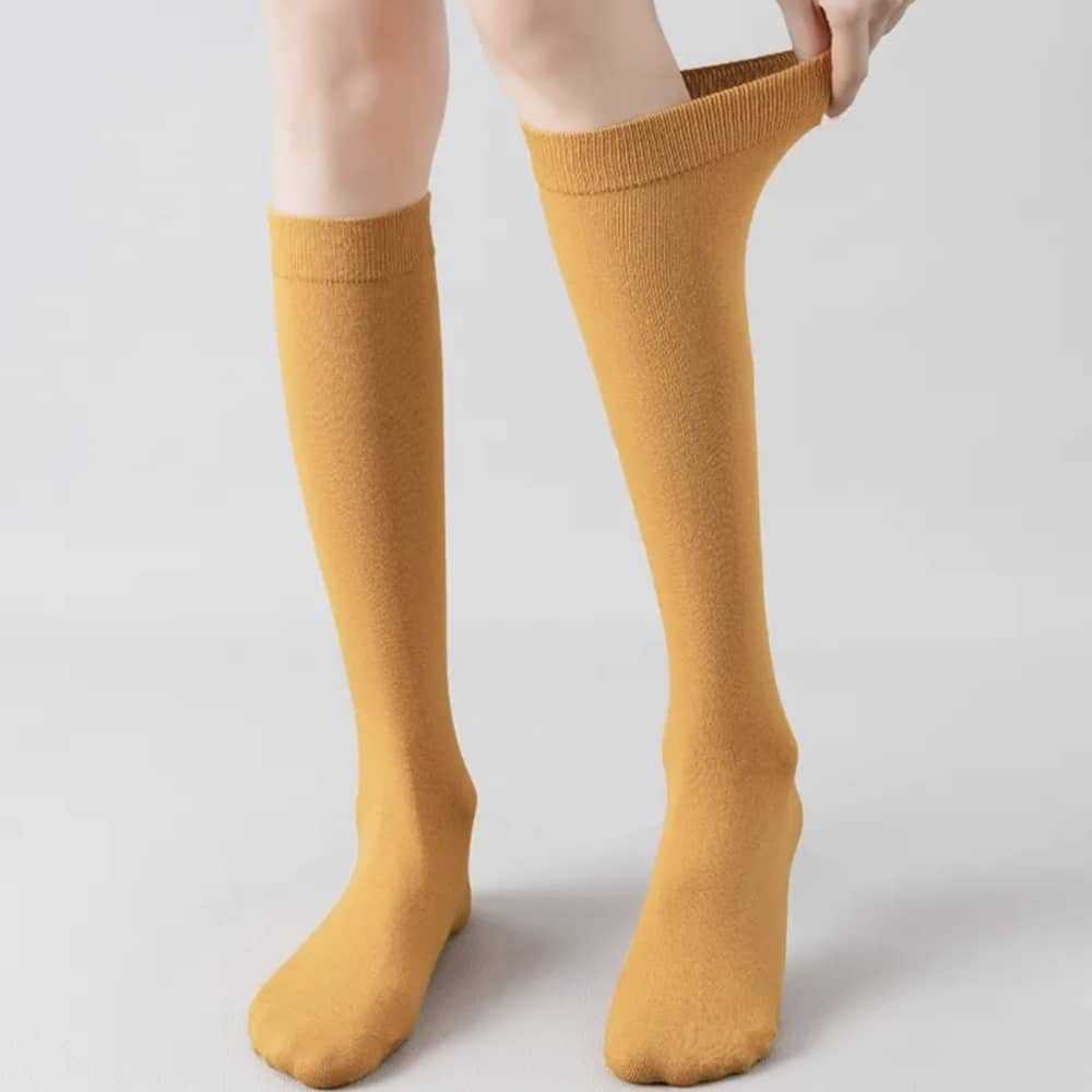 Socks Women'S Japanese College Style Jk Calf Socks Retro Stockings Solid Color Pressure Socks