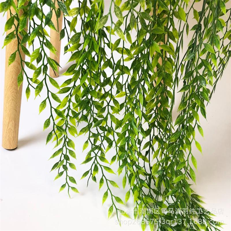 Simulated Willow Branches Plastic Plants Green Rattan Strips Wall Mounted Ceiling Decoration Indoor Outdoor Home Party  Festival