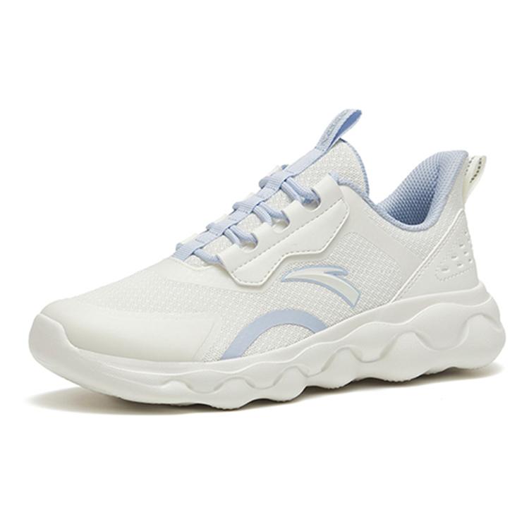 New ANTA Sheepskin Running Shoes Women's Low top Ivory White/Oxygen Blue 922235573-1