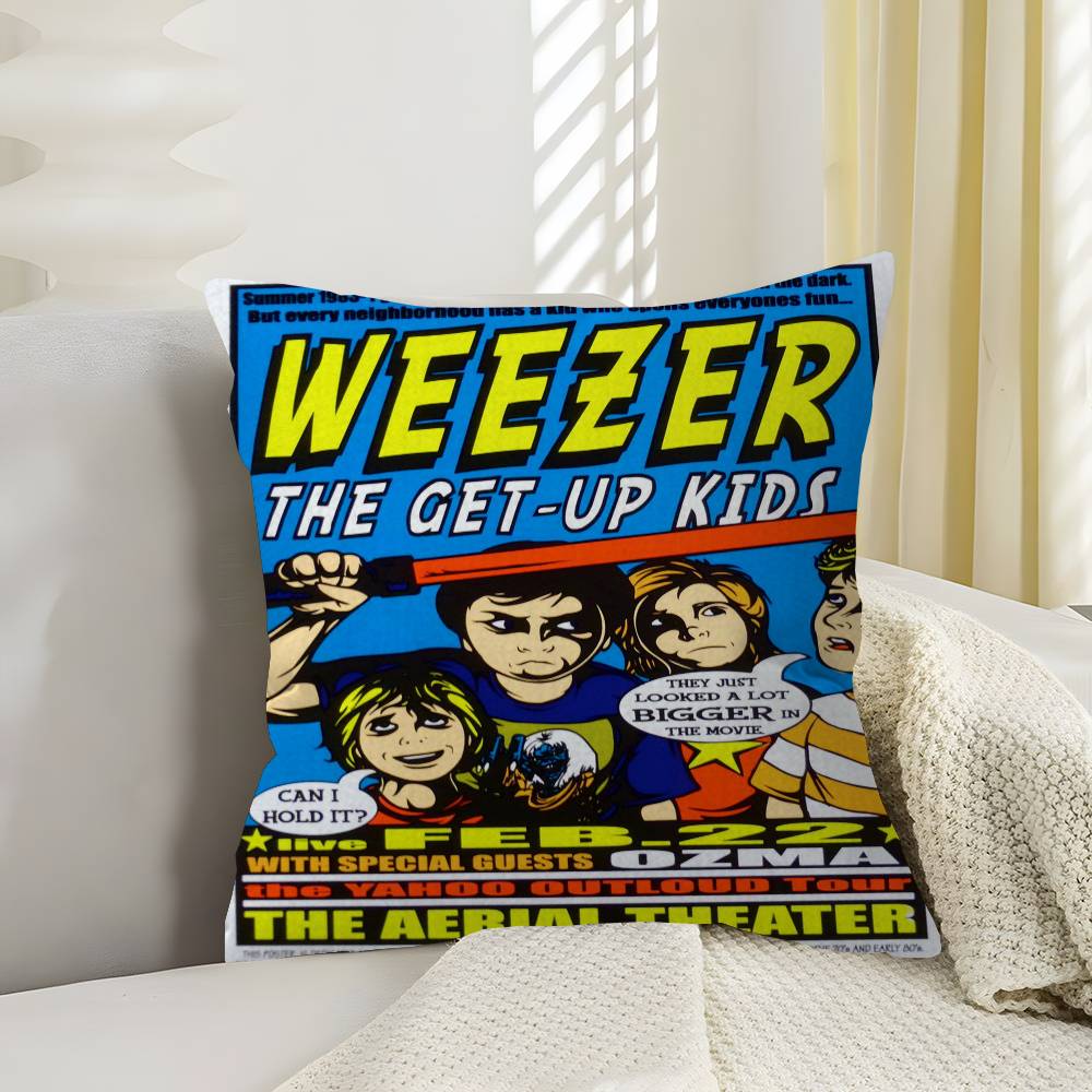W-Weezer Rock Band Cushion Cover Car Throw Pillow Case For Sofa Car Christmas Gift 40X40Cm 45X45Cm