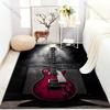 Roter Gitarren- und Stereo-Print Teppich für Schlafzimmer, Wohnzimmer, Bettseite, Sofa, Bodenmatte, moderne Heimdekoration, Bereichsteppich, Luxusgeschenk