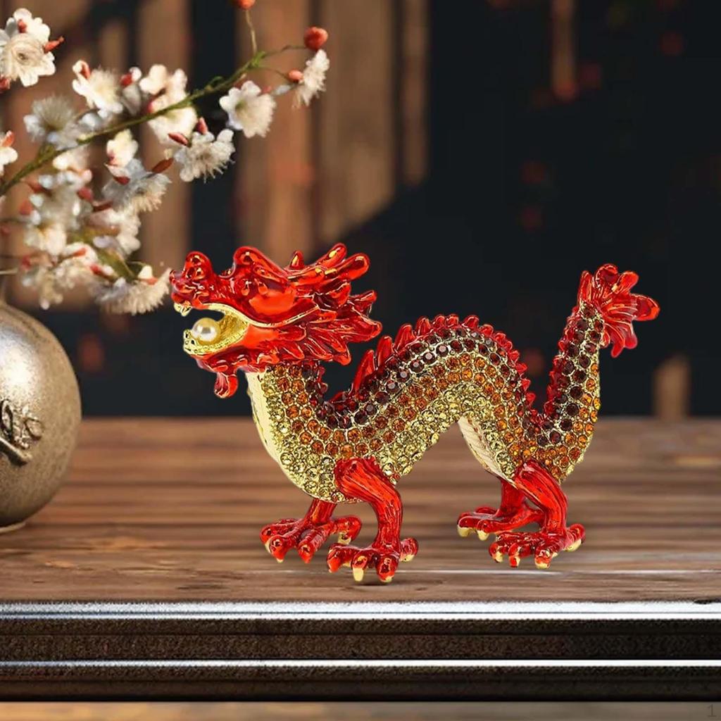 Alloy Dragon Figurine Sculpture Fengshui Crafts Animal Mini for
