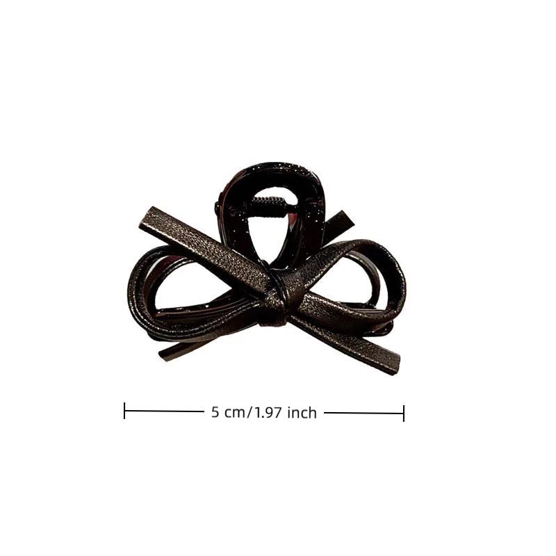 2Pcs Vintage Leather Bow Small Hair Claw For Women Girls Sweet Hair Ornament Claw Clip Hair Clip Hairpin Hair Accessories