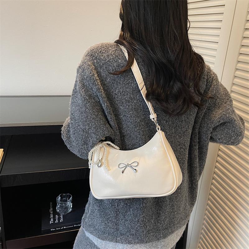 Schultertaschen Schleife Designer Handtaschen Anhänger senden Mode PU Handtaschen Reißverschluss Pendeltasche Achseltasche für Damen