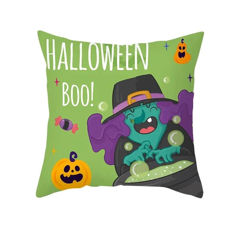 Halloween Horror Skull Pattern Living Room Office Sofa Car Decorative Pillowcase
