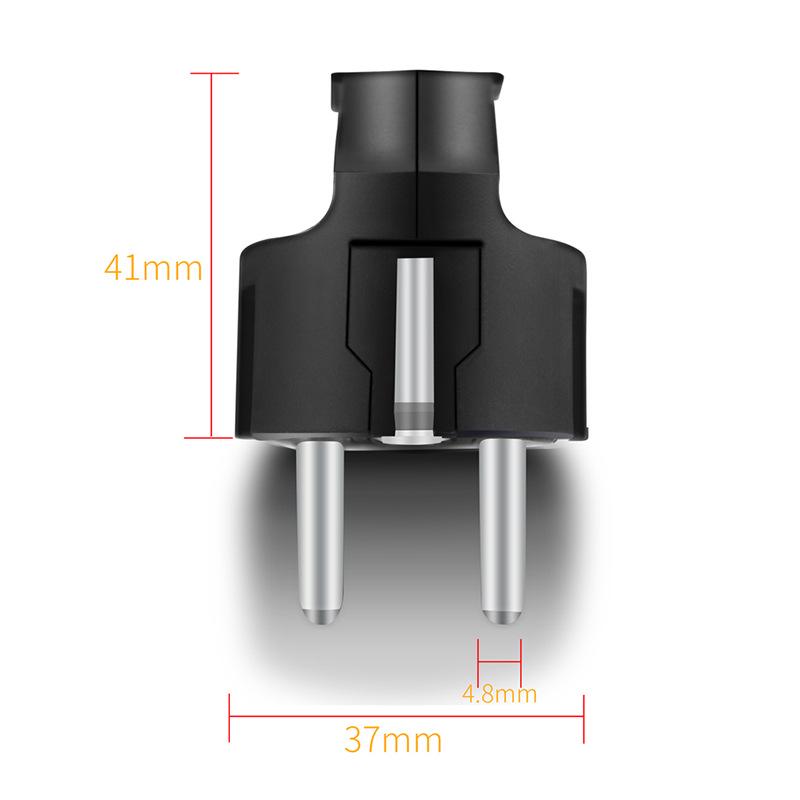 16A 250V French EU Plug: Detachable Right Angle Adapter for Korea & Germany